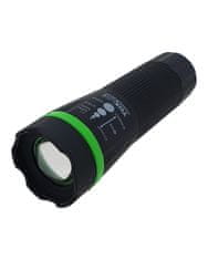 Bateriecentrum Ruční LED svítilna se zoomem TR 311R zelená, ABS/1W
