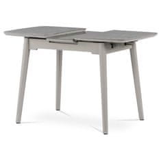 Autronic Moderní jídelní stůl Jídelní stůl 90+25x70 cm, keramická deska šedý mramor, masiv, šedý vysoký lesk (HT-400M GREY)