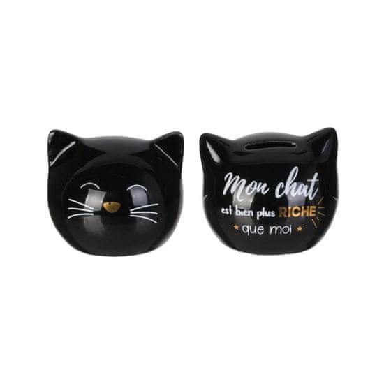 Home DECO Factory Mini dětská keramická pokladnička kočka černá
