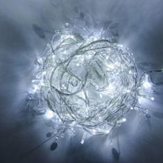 DecoLED Světelný řetěz s krystalky - 8m, ledově bílá s flash