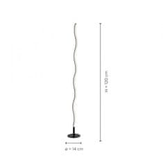 PAUL NEUHAUS PAUL NEUHAUS LED designové stojací svítidlo, design vlny, černá 3000K LD 15168-18