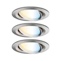 Paulmann PAULMANN SmartHome Zigbee vestavná svítidla sada LED Coin Nova Plus 3x6,5W měnitelná bílá kruhové kov kartáčovaný 929.62 P 92962 92962