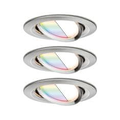 Paulmann PAULMANN SmartHome Zigbee vestavná svítidla sada LED Coin Nova Plus 3x3,5W RGBW kruhové kov kartáčovaný 929.65 P 92965 92965