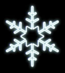 DecoLED DecoLED LED světelná vločka s hvězdou ve středu na VO, pr .80 cm, ledově bílá