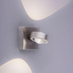 PAUL NEUHAUS PAUL NEUHAUS LED nástěnné svítidlo Q-MIA v barvě oceli s nastavitelnou barvou světla Smart Home ZigBee RGB plus 3000-5000K