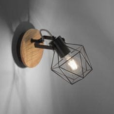 PAUL NEUHAUS LEUCHTEN DIREKT is JUST LIGHT Nástěnné a stropní svítidlo ze dřeva a kovu v moderním vintage stylu s nastavitelným spotem