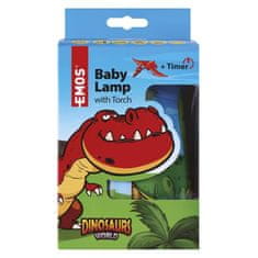 Emos EMOS LED dětská lampa se svítilnou Dino, 3× AAA P3380
