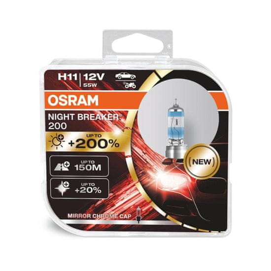 Osram OSRAM H11 12V 55W PGJ19-2 NIGHT BREAKER 200 plus 200procent 2ks 64211NB200-HCB