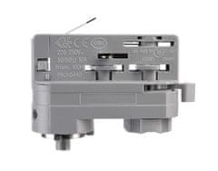 Light Impressions Deko-Light kolejnicový systém 3-fázový 230V D Line 3-fázový adaptér pro montáž svítidel vč. montážního příslušenství 220-240V AC/50-60Hz šedá RAL 7040 84 mm 710098