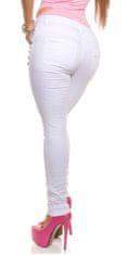 Amiatex Dámské jeans 76752 + Ponožky Gatta Calzino Strech, bílá, 42