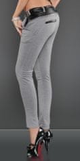 Amiatex Dámské jeans 76919 + Ponožky Gatta Calzino Strech, šedá, L/XL