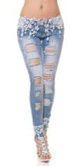 Amiatex Dámské jeans 77941, bílá, 38