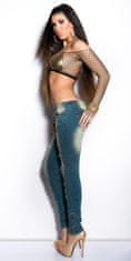 Amiatex Dámské jeans 77933, džínová, 38