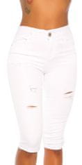 Amiatex Dámské jeans 79094 + Ponožky Gatta Calzino Strech, bílá, 36