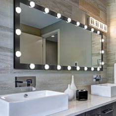 MMIRO , F2-B, Stojací hollywoodské make-up zrcadlo s osvětlením 160 x 60 cm | černá F2-B