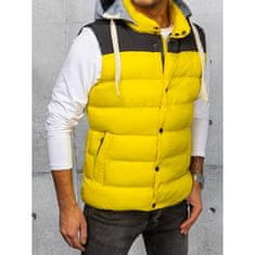 Dstreet Pánská vesta s kapucí CRISS žlutá tx4321 M