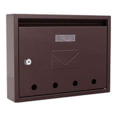 Rottner Imola poštovní schránka hnědá | Cylindrický zámek | 32 x 24 x 6 cm