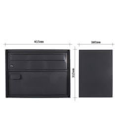 Rottner Enzian poštovní schránka černá | Cylindrický zámek | 41.5 x 31 x 30.5 cm