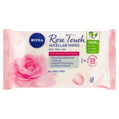 Nivea Nivea Rose Touch Micelární čistící pleťové ubrousky, 25 ks