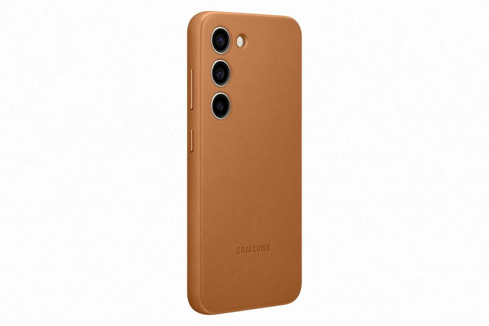 Levně Samsung Leather Case Galaxy S23+, Camel EF-VS916LAEGWW - rozbaleno