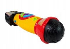 Lean-toys Žlutý- černý karaoke mikrofon zaznamenávající píseň