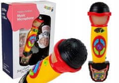 Lean-toys Žlutý- černý karaoke mikrofon zaznamenávající píseň