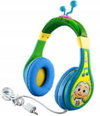 Dětská kabelová sluchátka Cocomelon, zelená, omezená hlasitost