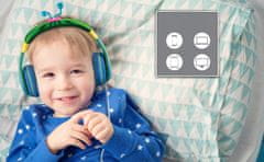 Dětská kabelová sluchátka Cocomelon, zelená, omezená hlasitost