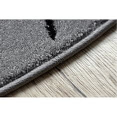 Dywany Lusczów Dětský kusový koberec Petit Cat crown grey kruh 160x160 (průměr) kruh cm