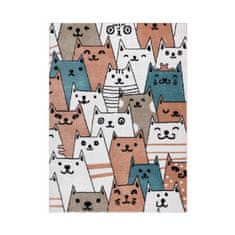 Dywany Lusczów Dětský kusový koberec Fun Gatti Cats pink 160x220 cm