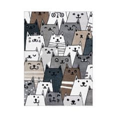 Dywany Lusczów Dětský kusový koberec Fun Gatti Cats multi 140x190 cm