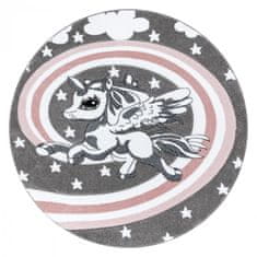Dywany Lusczów Dětský kusový koberec Petit Pony grey kruh 120x120 (průměr) kruh cm