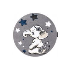 Dywany Lusczów Dětský kusový koberec Petit Elephant stars grey kruh 140x140 (průměr) kruh cm