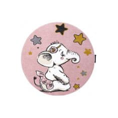 Dywany Lusczów Dětský kusový koberec Petit Elephant stars pink kruh 140x140 (průměr) kruh cm