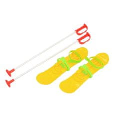 Baby Mix Dětské lyže s vázáním a holemi Big Foot 42 cm žluté