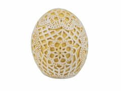 Kraftika 1ks žlutá velikonoční vajíčko krajkový motiv, dekorace