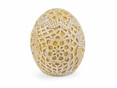 Kraftika 1ks žlutá velikonoční vajíčko krajkový motiv, dekorace