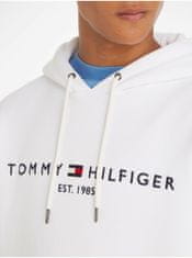 Tommy Hilfiger Bílá pánská mikina s kapucí Tommy Hilfiger L