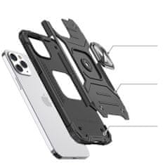 MG Ring Armor plastový kryt na iPhone 14 Pro Max, stříbrný