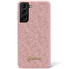 Guess GUHCS23MHGGSHP hard silikonové pouzdro Samsung Galaxy S23 PLUS 5G pink Glitter Script