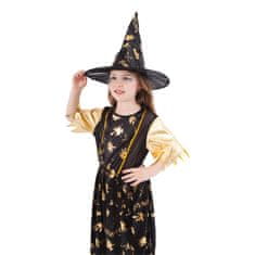 Rappa Dětský kostým čarodějnice černo-zlatá (M)
