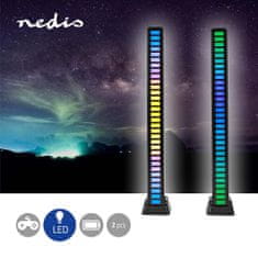 Nedis GALDP110BK herní RGB LED lampičky, reagují na zvuk, napájení z baterie, USB, 2ks