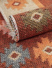 Multi Decor Plochý tkaný koberec Kilim s terra třásněmi 80x150 cm