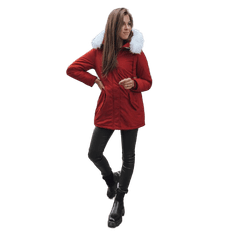 Dstreet Dámská zimní bunda s kožešinou NELLY červená ty2330 XXL