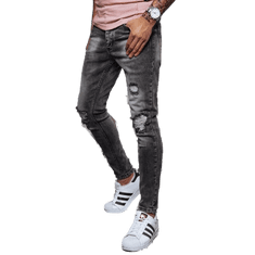 Dstreet Pánské džínové kalhoty RITA šedé ux3641 s38