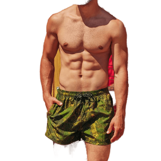 OMBRE Pánské šortky plavecké KYLER zelené MDN20219