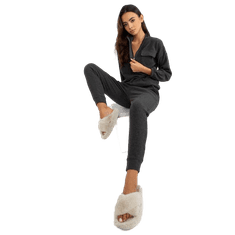 BERRAK Dámské pyžamo s kalhotami pruhované JONELLE tmavě šedé BR-PI-9124_391272 XL