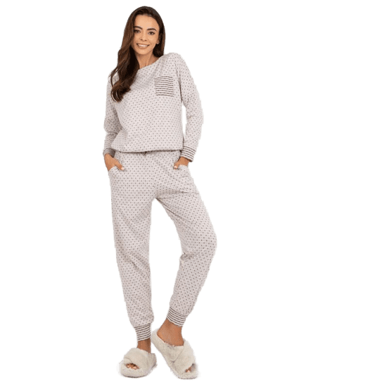 BERRAK Dámské pyžamo s kalhotami PAMELLA světle béžové BR-PI-9114_391288