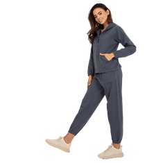 BERRAK Dámské pyžamo s kapucí bavlněné CANDIS v grafitové barvě BR-PI-9122_391318 XL