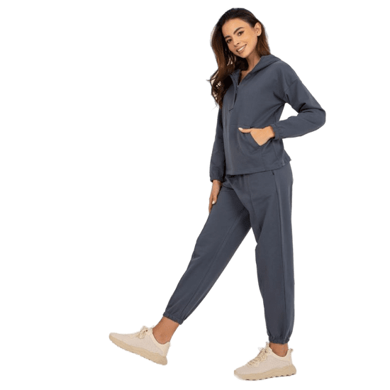 BERRAK Dámské pyžamo s kapucí bavlněné CANDIS v grafitové barvě BR-PI-9122_391318